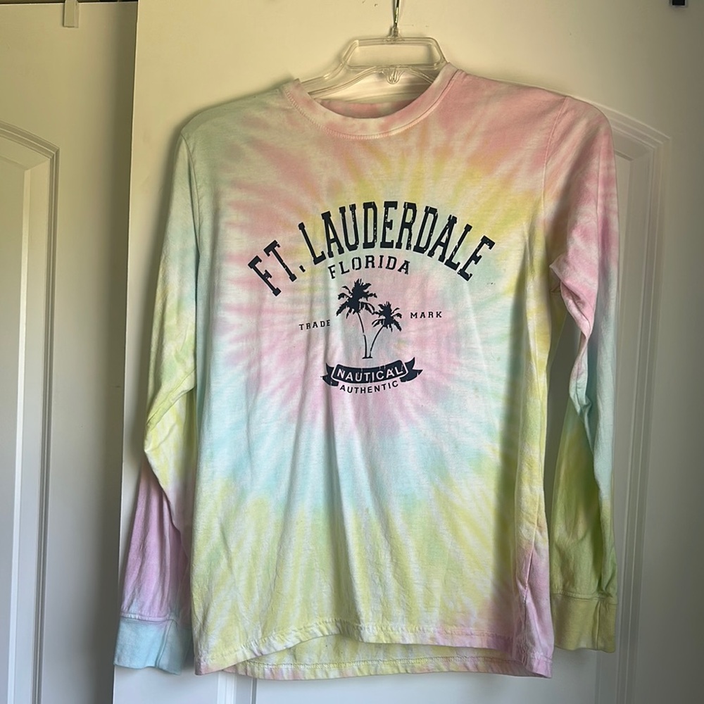 Nautical Authentic Tie-Dye Long Sleeve Tee